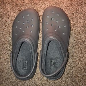 Grey Sherpa lined Crocs